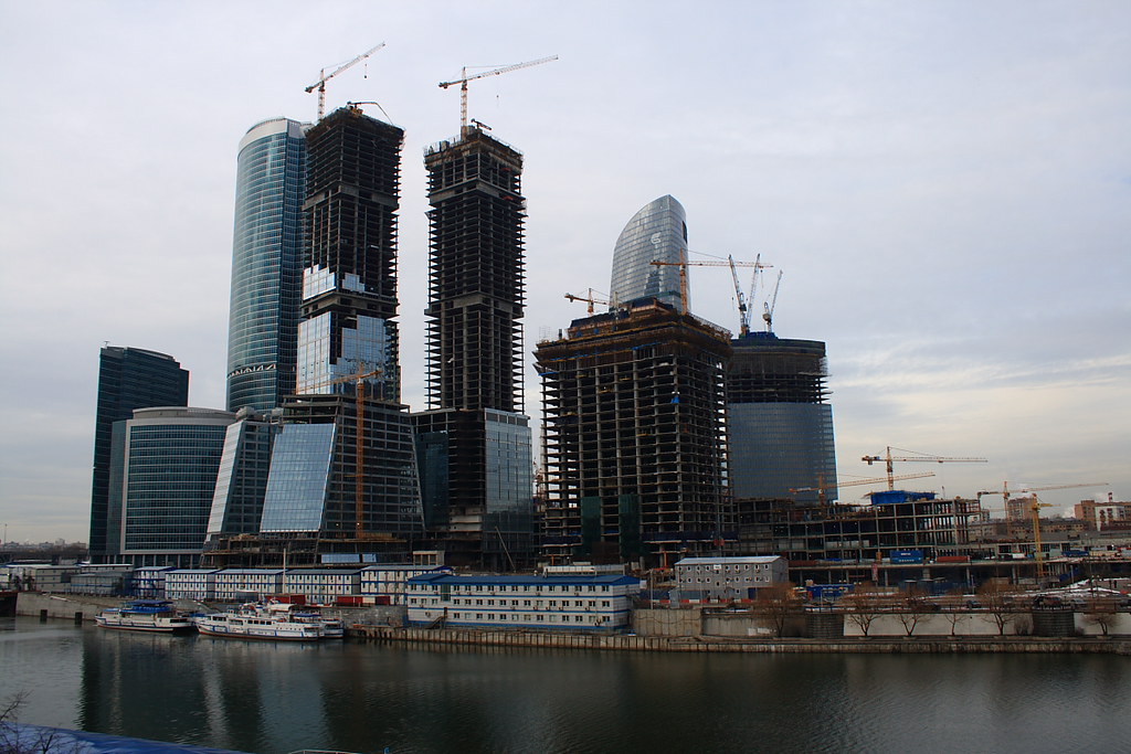 : Moscow city construction site