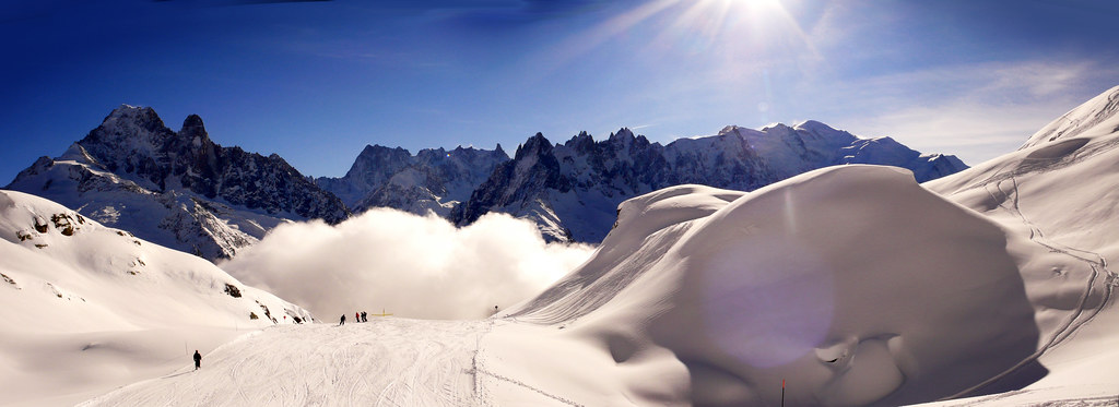 Clouds in the Chamonix valley from Flegere