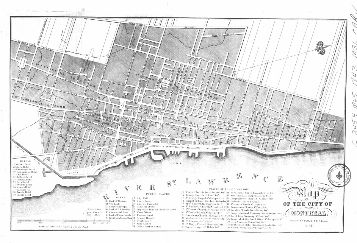 Carte Montréal 1843