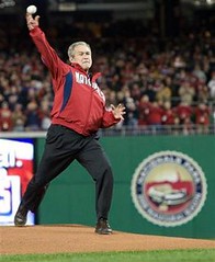 George W. Bush - first pitch at Nationals Park, March 30, 2008