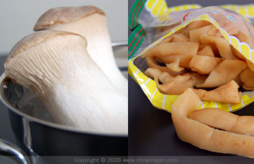 King Oyster Mushrooms and Salted Turnips