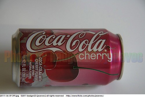 ounce of coke. 20111-06-09 399 macro - Cherry Coca Cola (Coke) 12 ounce soda can