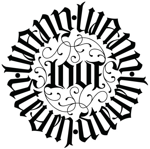 ambigram tattoos. LUANN/STEVEN CIRCLE AMBIGRAM