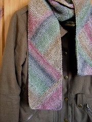 Multidirectional diagonal scarf close-up
