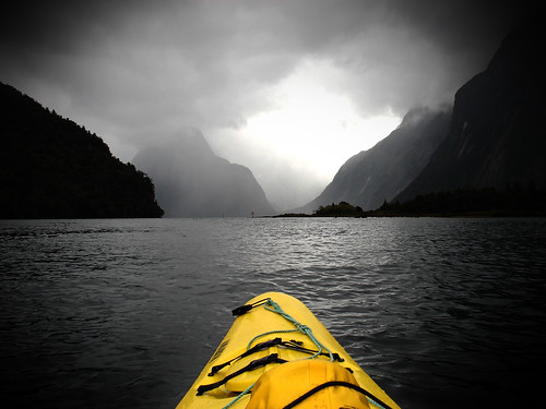 Kayaking in Milford Sound, NZ