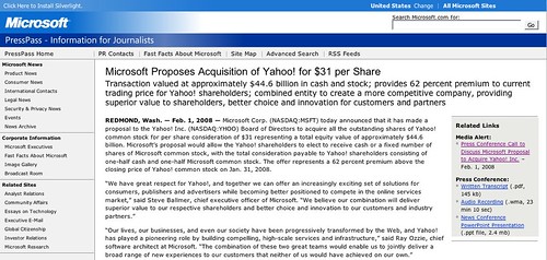 Microsoft Offers $44.6 Billions For Yahoo