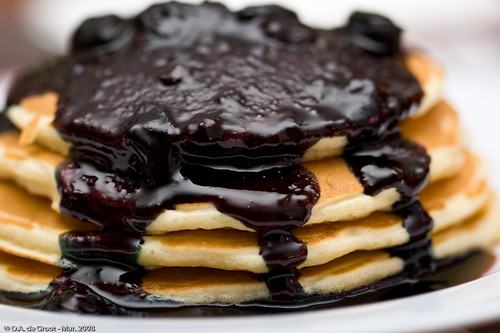 Pancakes with Blueberry Coulis