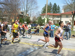 Lance Armstrong on Heartbreak Hill Boston Marathon