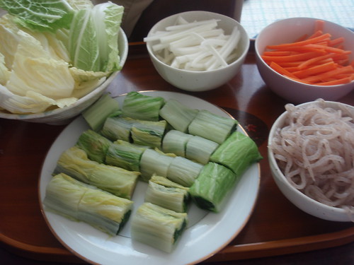 veggies and konyaku noodles