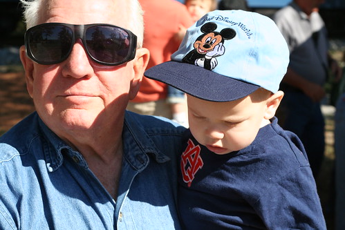 Grandpa Hermie and Eli at the Pumpkin Patch