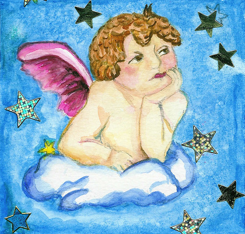 Daily Art Card no 01 Angel  by iHanna, Copyright Hanna Andersson