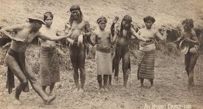 Igorots perform a traditional dance cañao canyaw  Philippine Buhay Pinoy Noon old pictures photograph black and white Philippines  Filipino Pilipino  people photos life Philippinen indigenous tribe dancing ganza gansa   