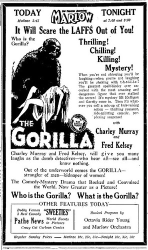 THE GORILLA (1927) Print Advertisement 3-4-28