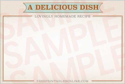 Retro Treated Recipe Card Templates It 39s been awhile since I posted some