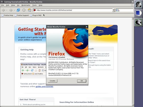Firefox 1.0pr sous Linux Slackware 12.0
