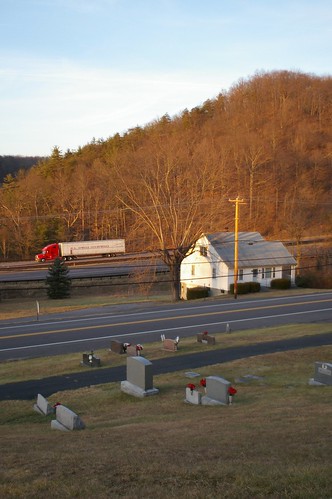 I-68 and the National Road, east of Cumberland, Maryland