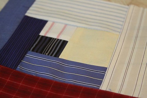 How to Make a Recycled Shirt Memory Quilt Square in a Very Cool Modified Log Cabin Diamond