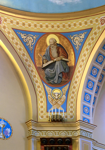 Saint Mary of the Barrens Roman Catholic Church, in Perryville, Missouri, USA - painting of Saint Luke