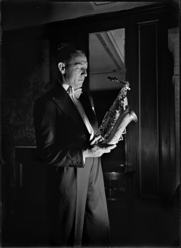 Sam Babicci holding saxophone