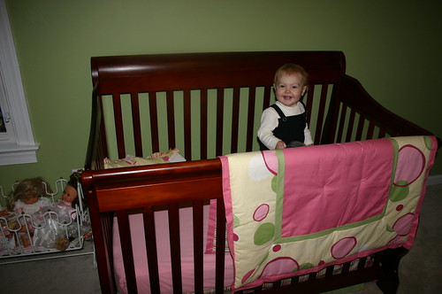 Anna in new crib