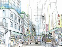 WCC scheme - upgraded market streets國際都會委員會方案 - 提升市集_WCC market renderings