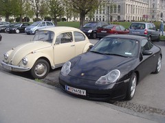 Porsche 911 996 Carrera and Volkswagen Beetle