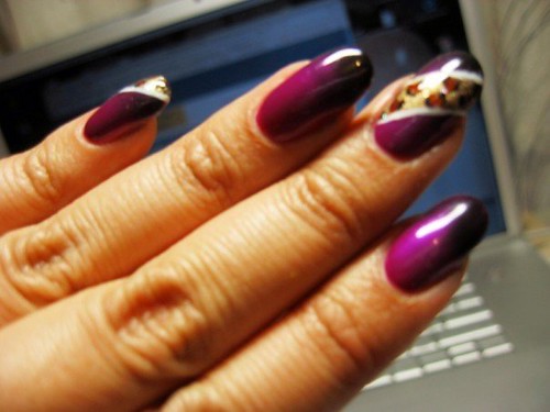 Deep purple nail art