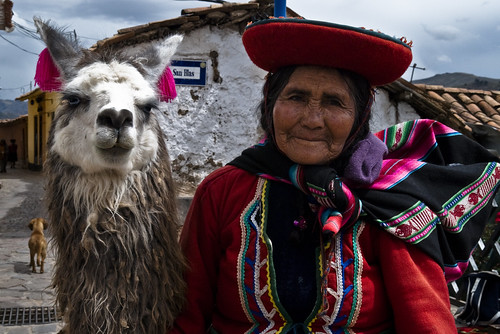 Woman with Llama; Cuzco, Peru