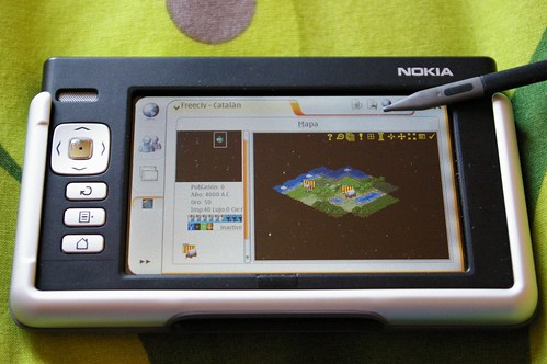 Playing Freeciv on a Nokia 770