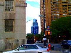 Bernard Tschumi's Blue building from Grand & Essex by hragvartanian, on Flickr