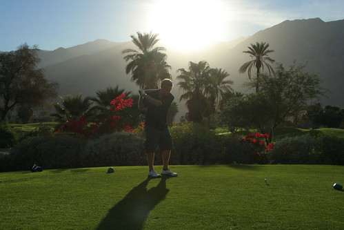 Jeremy golfing in sunny Palm Springs