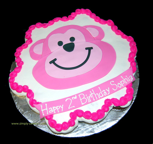 Pink Monkey cupcake cake
