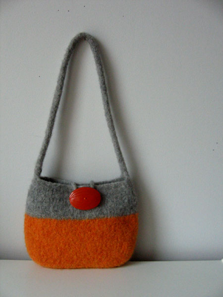 orange and grey purse