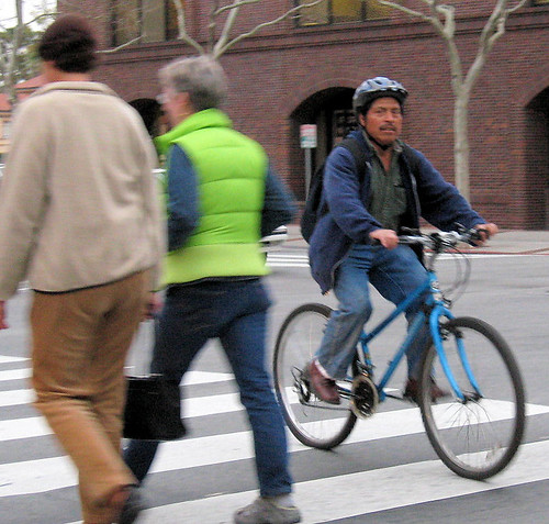 Crosswalk cyclist