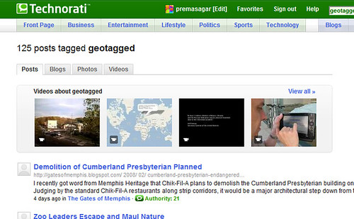 Geotagged Posts (Technorati)
