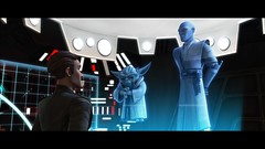 Clone Wars - Admiral Yularen consults with Yoda and Mace Windu in a scene from STAR WARS: THE CLONE WARS. The Lucasfilm Animation production will be released Friday, Aug. 15, 2008, by Warner Bros. Pictures.