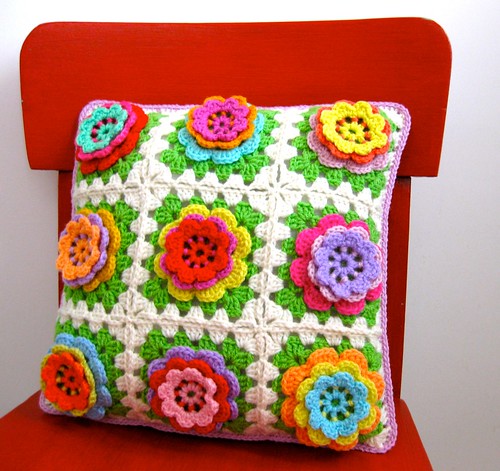 rosy posy cushion by sarah london textiles.
