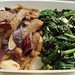 stir-fried egg plant and spinach side dish