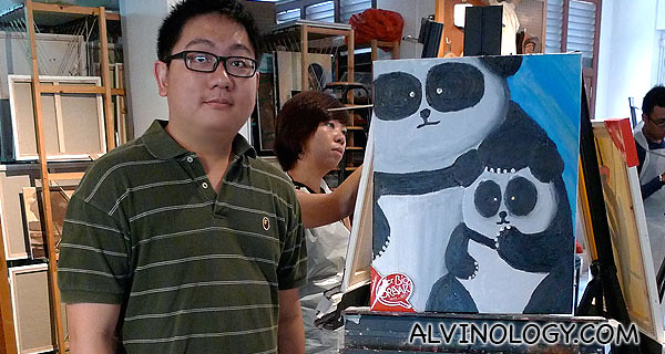 Me with my panda painting
