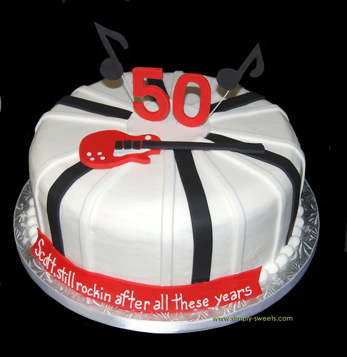 Rock themed 50th birthday cake