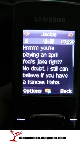 Jackie thinks I have a fiance kept somewhere