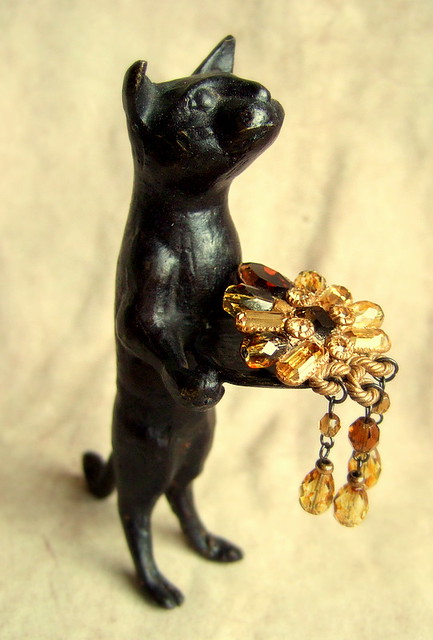 Bronze black cat