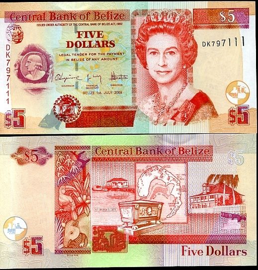 5 Dolárov Belize 2009