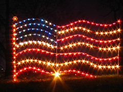 Christmas at Centennial Park #9 U.S. Flag lights.