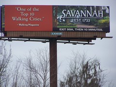 Savannah: One of the Top 10 Walking Cities billboard