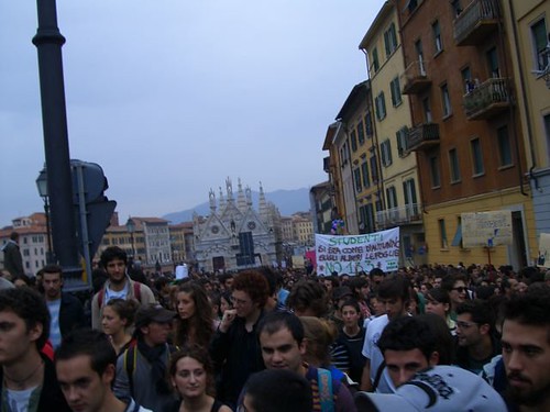 Manifestazione contro la legge 133 e il decreto Gelmini, Pisa 23 ottobre 2008