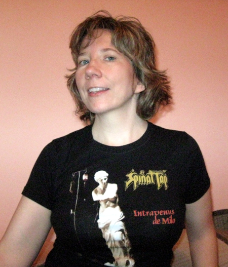 Alyce in her Spinal Tap T-shirt (Click to enlarge)