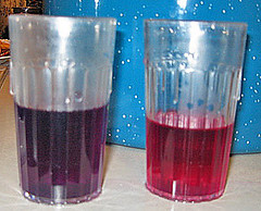 before and after vinegar was added