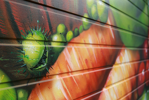 Detail: SEAK Auftragsgraffiti/ Metalltor Innenstadt Köln