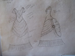 Baxter/Yentzer wedding dress sketch.